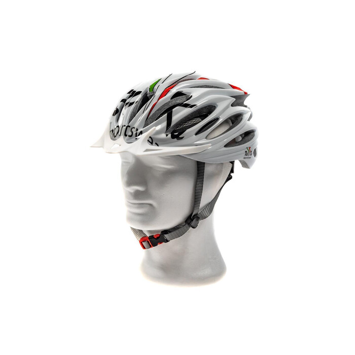 RaiKo Fahrrad Helm S/M 54-58cm Sturz Schutz helmet weiss TV mit Blendschutz