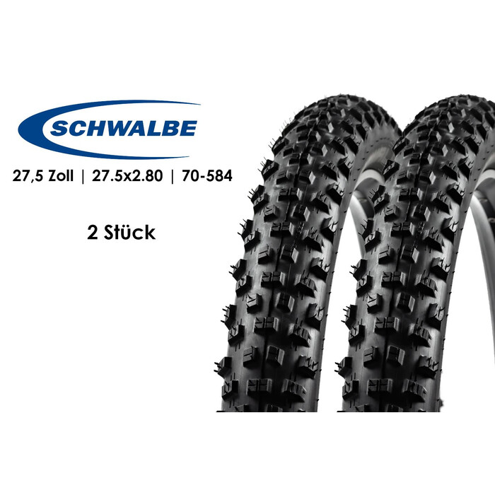 2 Stck 27.5 Zoll Fahrrad Reifen SCHWALBE Nobby Nic 27.5x2.80 Performance 70-584 Draht tire