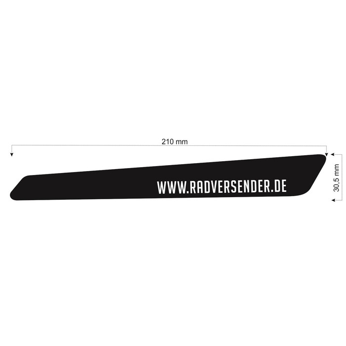 Aufkleber RADVERSENDER.DE Kettenstreben Schutz Folie Sticker Deko schwarz glnzend