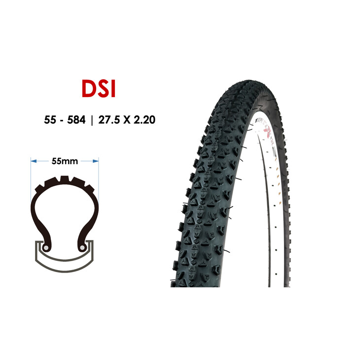 27.5 Zoll DSI Fahrrad Reifen MTB ETRTO 56-584 Tire Schwarz