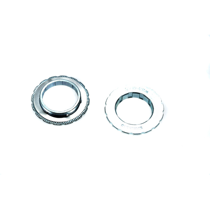 2 Stück Verschlussring SHIMANO Centerlock Ring Rotor 26,5mm Achsen 15/20 silber