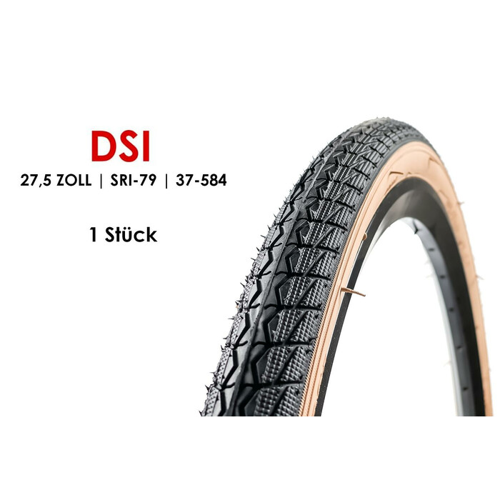 27,5 Zoll DSI Fahrrad Reifen 27,5x1.50 City Bike 37-584 tire schwarz braun