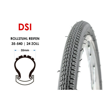 24 Zoll DSI Rollstuhl Reifen 24x1 3/8 wheel chair tire...