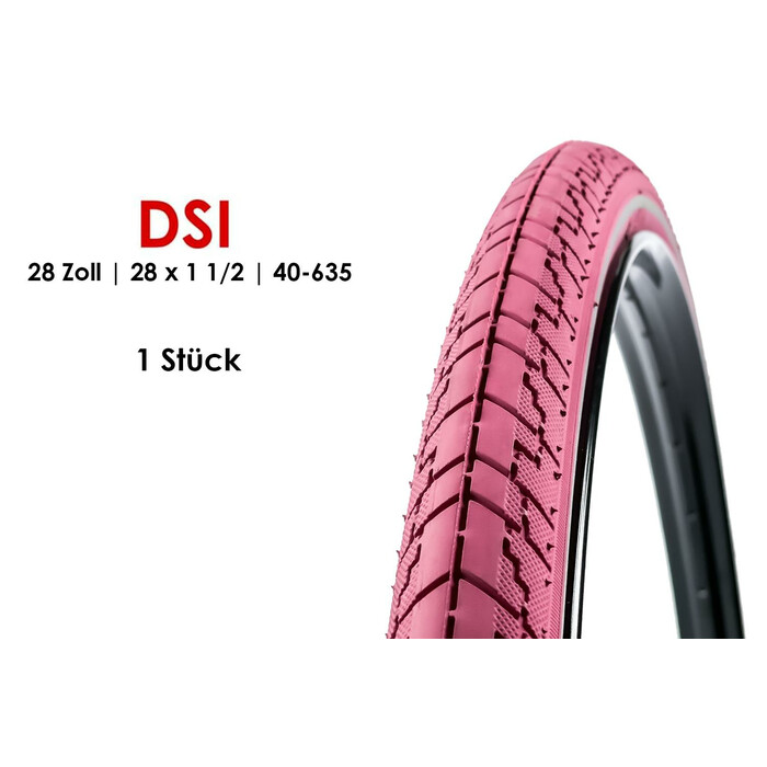 28 Zoll DSI Dutch Perfekt Fahrrad Reifen 40-635 Holland City 28 x 1 1/2 REFLEX Pink