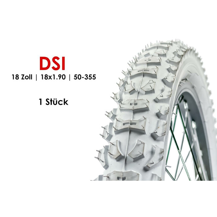 18 Zoll DSI 50-355 Fahrrad MTB Reifen 18x1.90 tire weiss B-Ware