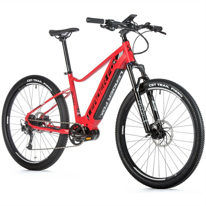 27,5 Zoll Alu LEADER FOX SWAN GENT E-Bike Elektro Fahrrad MTB Pedelec 630Wh Shimano Rot Weiss RH 45cm