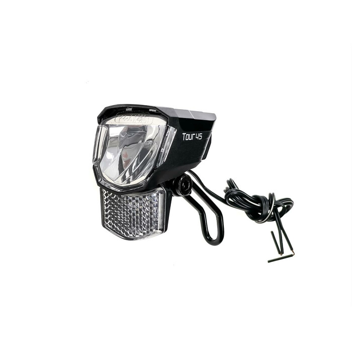 Fahrrad Front Lampe Tour 45 Lux Switch Schalter LED Nabendynamo Reflektor