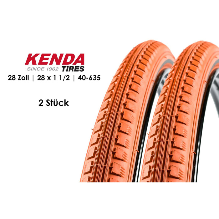 2 Stück 28 Zoll KENDA Fahrrad Reifen 40-635 Holland City 28 x 1 1/2 REFLEX Orange