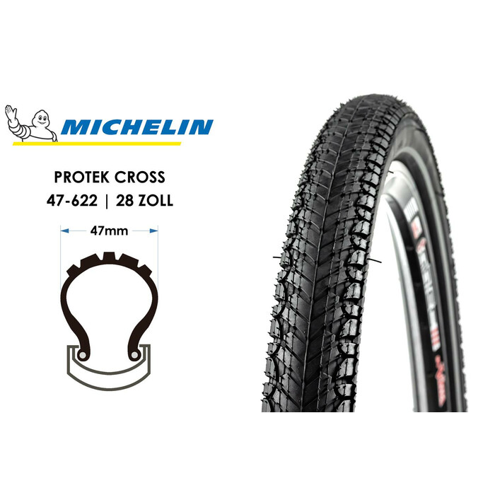 28 Zoll MICHELIN Protek Cross 28x1.75 Fahrrad Reifen 47-622 Pannenschutz Reflex Mantel Tire