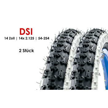 2 Stück 14 Zoll DSI 54-254 Fahrrad Reifen Kinderwagen...