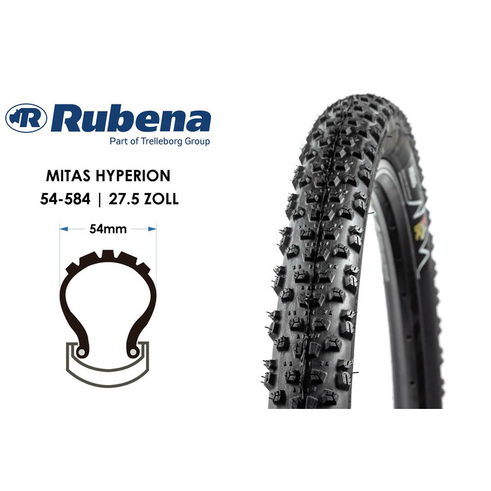 27.5 Fahrrad Reifen MITAS Hyperion Bike Tire 27.5x2.10 Tubeless Ready 54-584