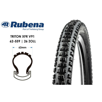 26 Fahrrad RUBENA Triton XFR V91 Racing Pro Falt Reifen...