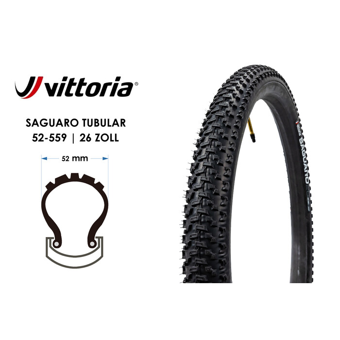 26 Zoll VITTORIA Saguaro Fahrrad Reifen inkl. Schlauch 26x2.0 Tubular 52-559 MTB