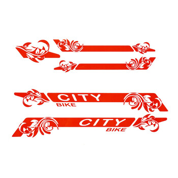Fahrrad Aufkleber DEKOR Satz City Bike Rot Rahmen Sticker...