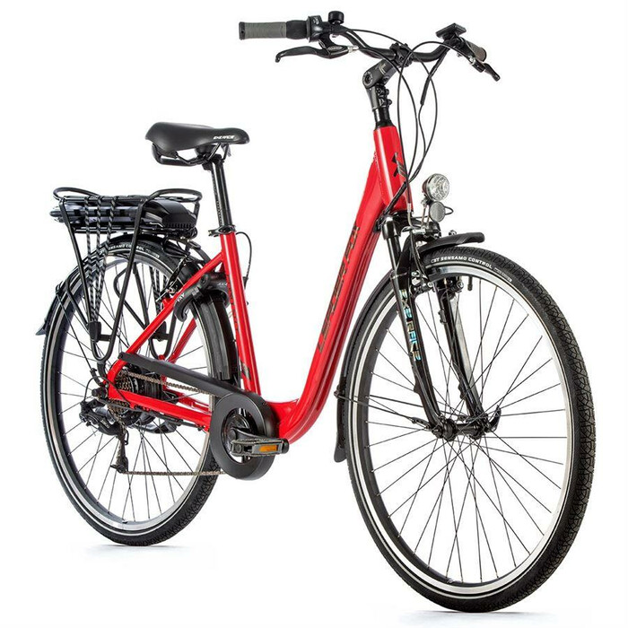 28 Zoll Elektro Fahrrad Leader Fox Park City E Bike Rot RH 42cm