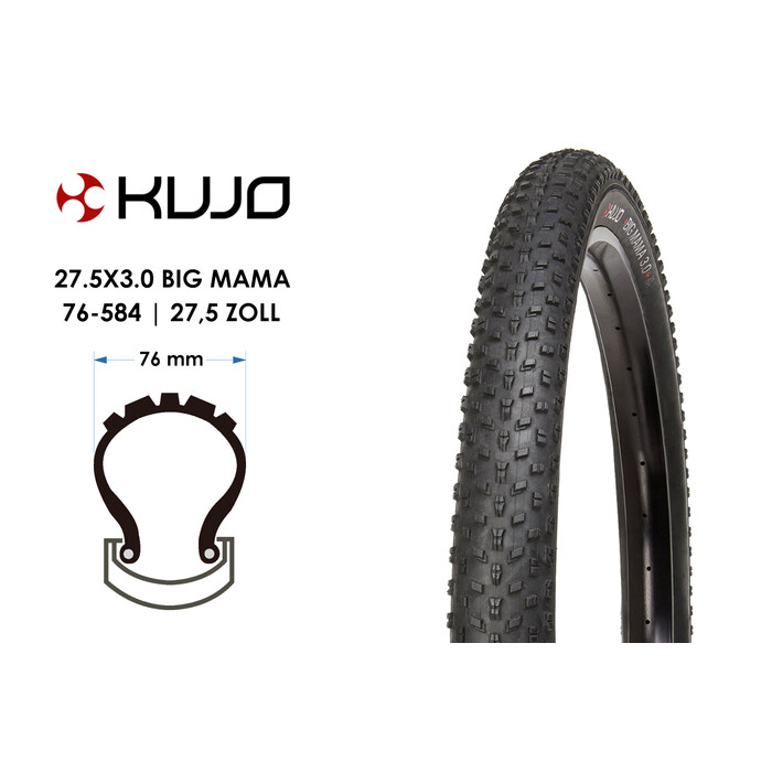 27,5 Zoll Fahrrad Reifen Kujo BIG MAMA 27.5x3.0 Downhill MTB Freeride 76-584