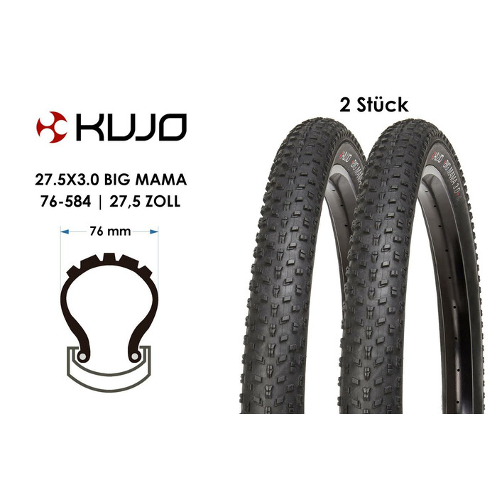 2 Stück 27,5 Zoll Fahrrad Reifen Kujo BIG MAMA 27.5x3.0 Downhill Freeride 76-584
