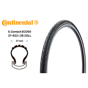 28 Zoll Fahrrad Reifen Continental E.Contact 37-622 ECO50...