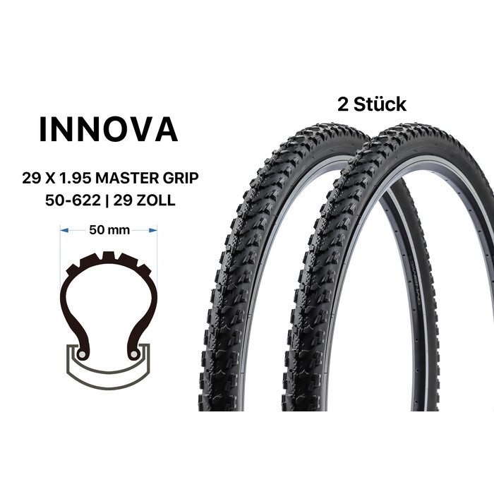 2 Stück 29 Zoll Fahrrad Reifen Innova Master Grip 29x1.95 MTB Tire 50-622