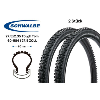 2 Stück 27.5 x 2.35  SCHWALBE Tough Tom Fahrrad Reifen...