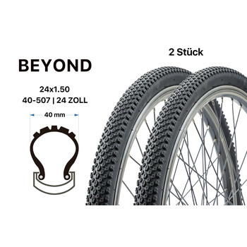 2 Stück 24 Zoll Fahrrad Reifen Beyond  24x1.50 City Bike...