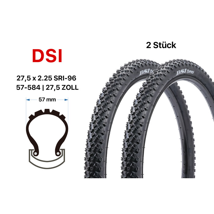 2 Stck DSI Fahrrad Reifen Mountain Bike MTB 27.5x2.25 Mantel Decke tire