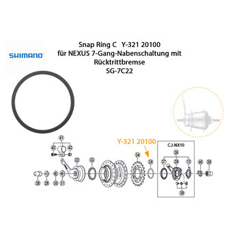 SHIMANO NEXUS Sprengring Y-321 20100 Snap Ring C fr...