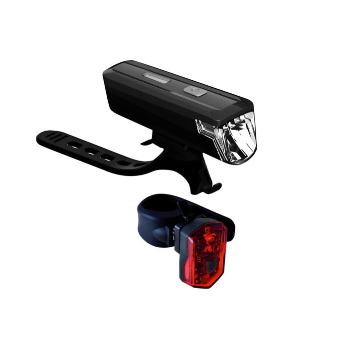 Fahrrad Frontleuchte 30 LUX LED Akku USB OSRAM TECH LED Anzeige mit LED Rckleuchte