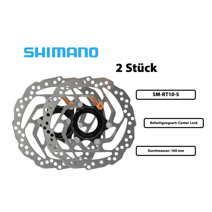 2 Stck SHIMANO Brems Scheibe Center Look SM-RT10-S Disc Durchmesser 160 mm
