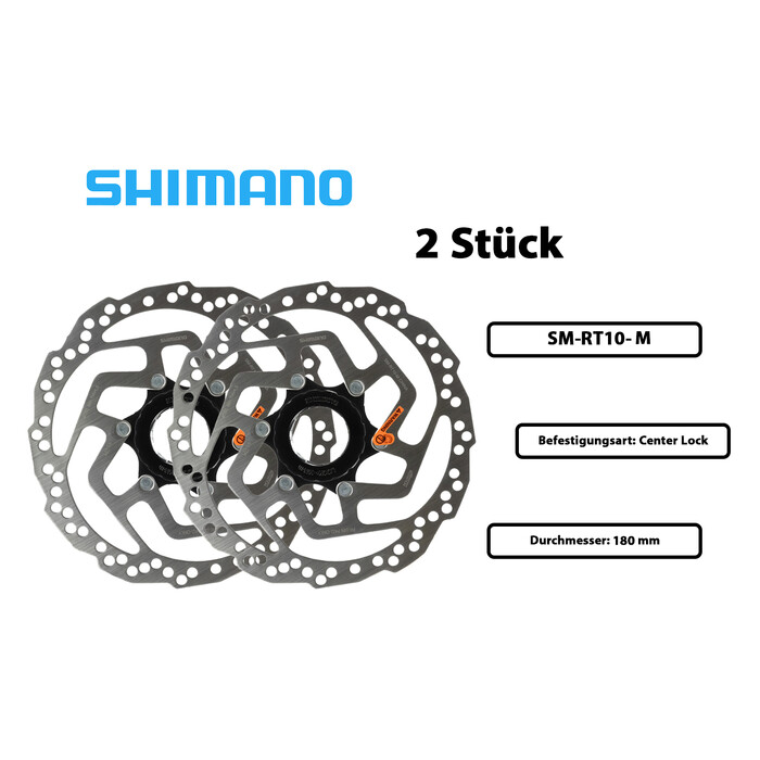 2 Stck SHIMANO Brems Scheibe Center Lock SM-RT10-M Disc 180mm Durchmesser