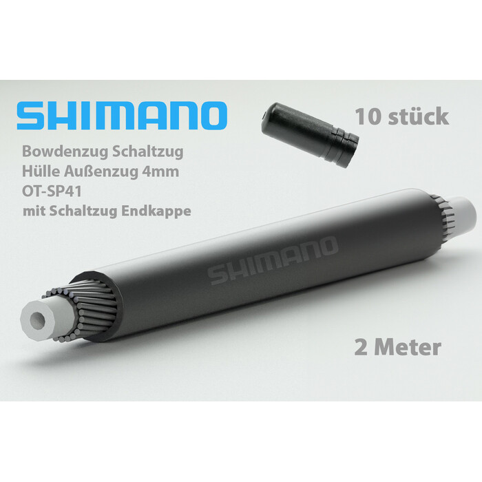 2 Meter SHIMANO Auen Bowdenzug Hlle Schaltung MTB 4mm SP41 grau inkl. 10x Endkappe