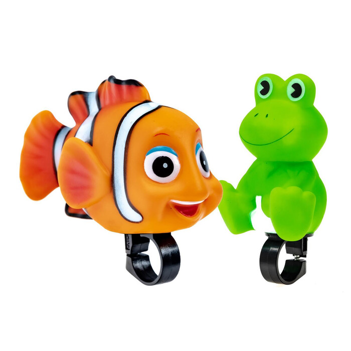 Kinder Fahrrad Hupe Klingel Frosch Fisch Set mit Schelle fr Lenker