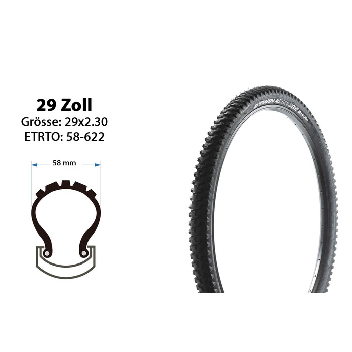 27.5 Zoll Fahrrad Reifen Light 50-584 Mantel Decke MTB 27.5x2.00 tire schwarz