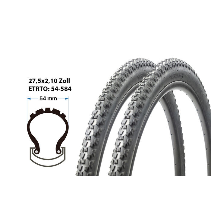 2 Stck 27.5 Zoll Fahrrad Reifen 27.5x2.10 MTB Mantel 54-584 tire Decke 650B