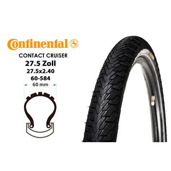 27.5 Zoll Continental CONTACT Cruiser Fahrrad Reifen...