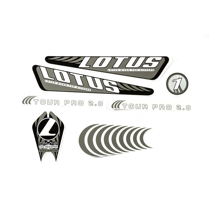 Fahrrad DEKOR Satz Aufkleber Rahmen frame Decal Sticker Lotus Tour Pro 2.0 grau