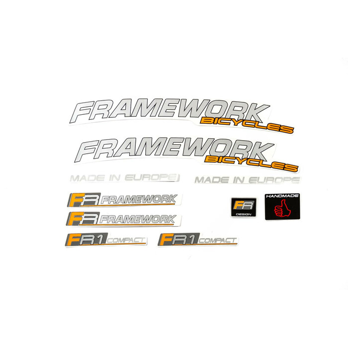 Fahrrad DEKOR Satz Aufkleber Rahmen frame Decal Sticker Framework Compact orange