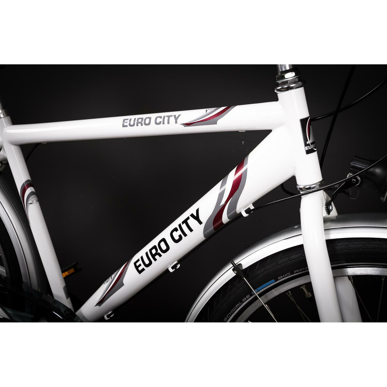 Fahrrad Dekor Satz Aufkleber Rahmen Frame Decal Sticker Euro City Rot Weiß Grau