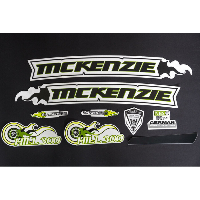 Fahrrad Rahmen Aufkleber Frame Sticker Set Decal MC Kenzie Hill Bike grün schwarz