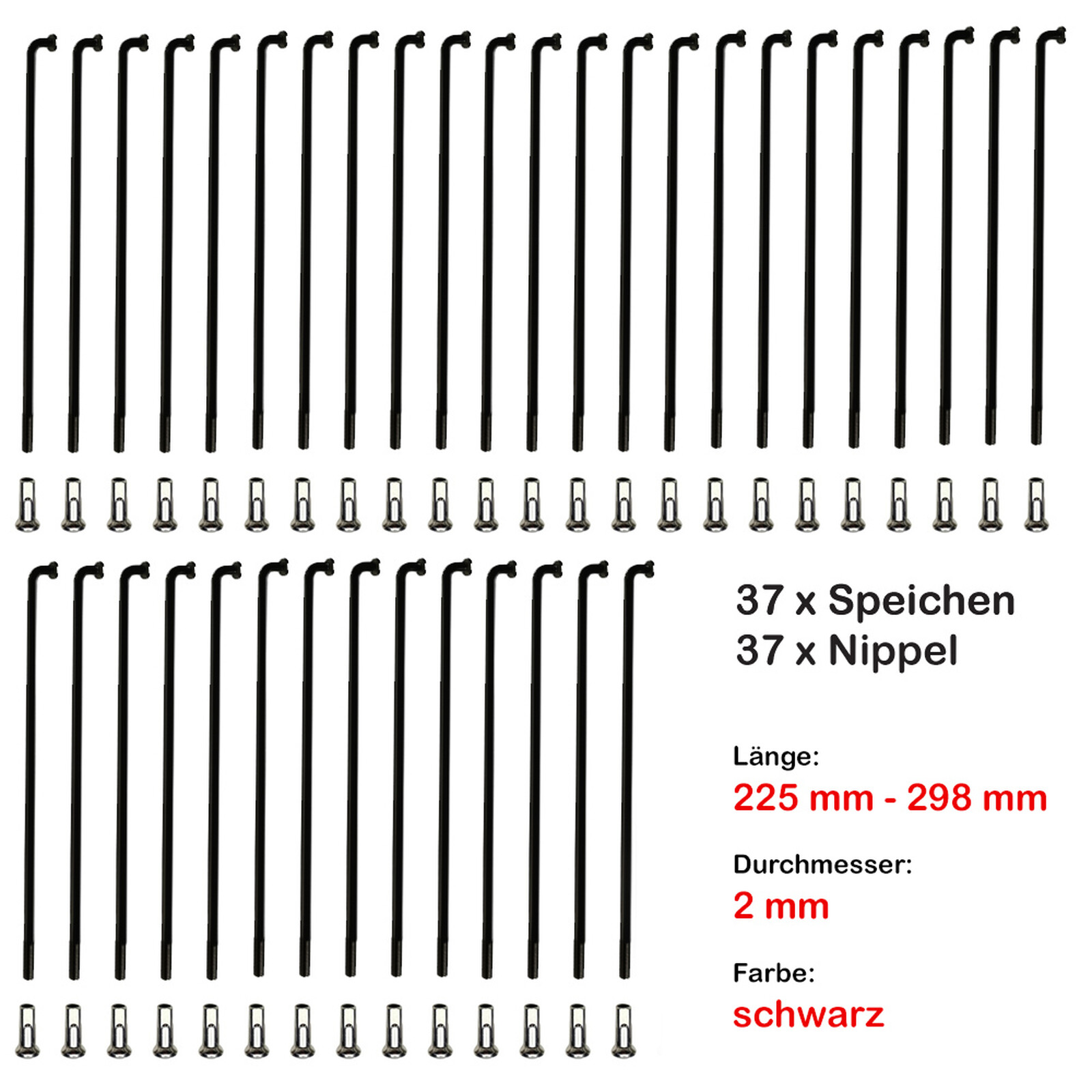 10 Speichen nippels Fahrrad Längen 12~16 2~2,3 Speichennippel Alpina silber niro 