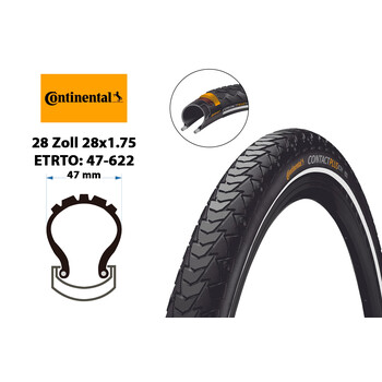 28 Zoll Continental Contact Plus Fahrrad Reifen Mantel...