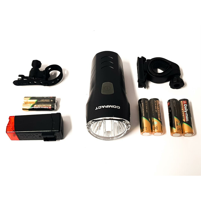 Fahrrad Lampe Licht LED Batterie Beleuchtungs Set 15 Lux inklusive Batterien NEU