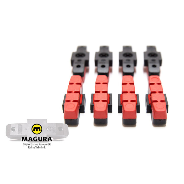 MAGURA Original Bremsbelag hydraulische Felgenbremse HS11 22 24 33 66 | rot 8 Stck