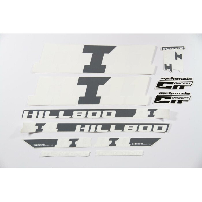 Fahrrad DEKOR Satz Aufkleber Rahmen frame Decal Sticker MC KENZIE Label weiß grau