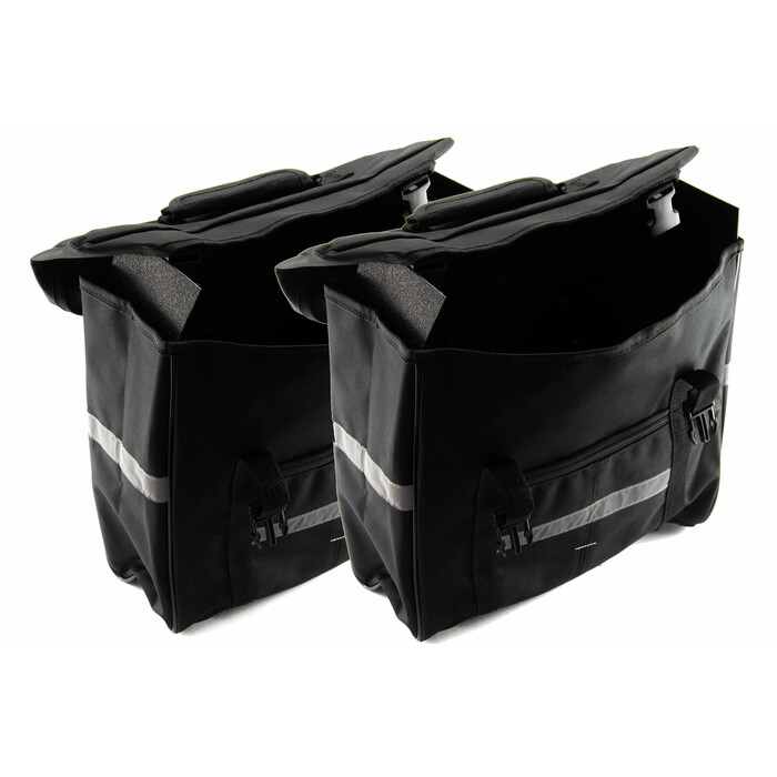 2 Stück Fahrrad Tasche Set Gepäckträgertasche Doppelpack Bag 15 Liter schwarz