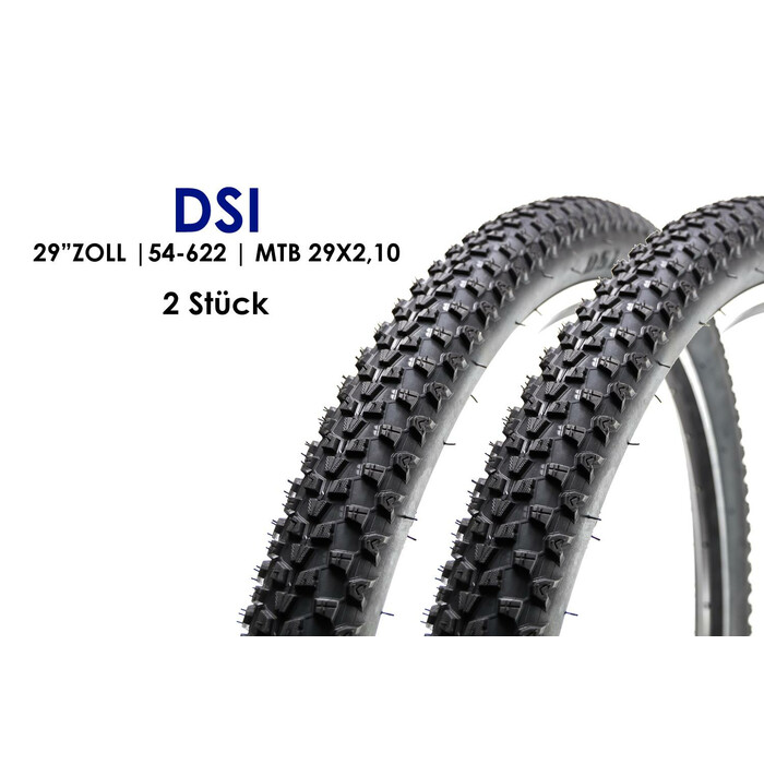 2 Stck 29 Zoll Fahrrad Reifen DSI 54-622 MTB 29x2.10 Mantel Decke Tire schwarz