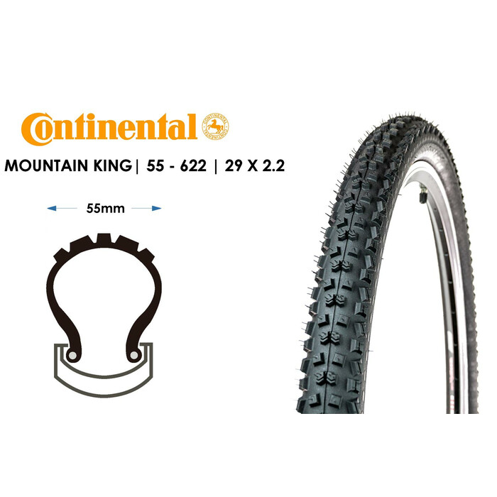 29 Zoll CONTINENTAL Mountain King II 29x2.2 Draht Fahrrad Reifen Tire 55-622 Skinwall