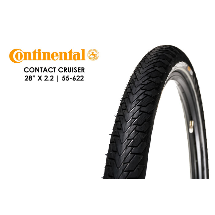 28 Zoll Continental CONTACT Cruiser Fahrrad Reifen 28x2,2 Mantel 55-622 Tire E25 schwarz Reflex